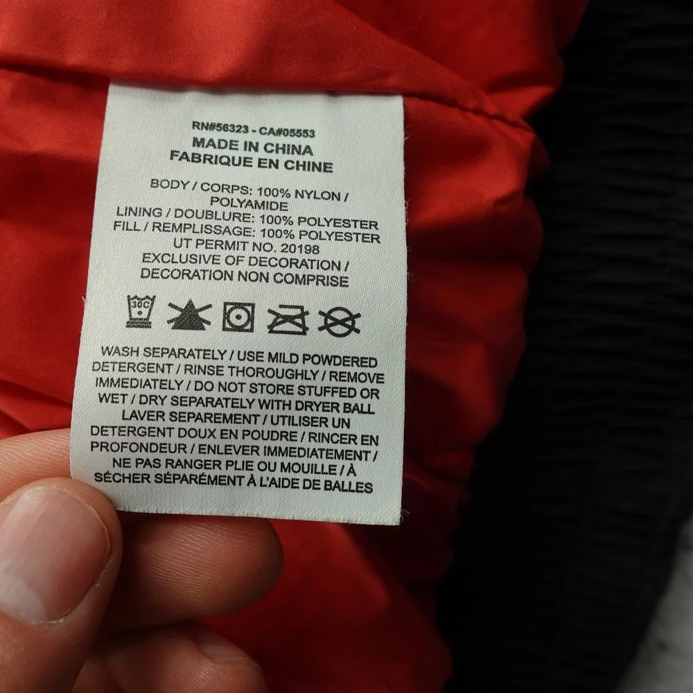 Jordan Essential Mens Puffer Jacket Black Red Hooded DQ7348-010 Large